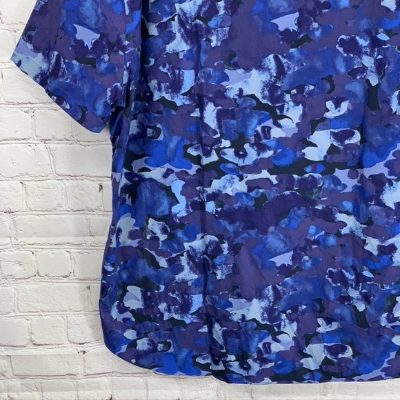 J. Crew Watercolor Blue Camo Print Slim Fit Button - Picture 10 of 12